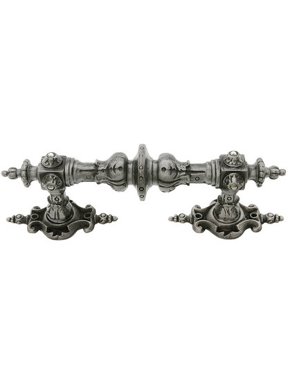 Portobello Jeweled Cabinet Pull With Pembridge Back Plates in Antique Pewter.